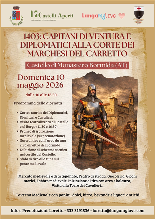 “1403: Capitani di Ventura e Diplomatici alla Corte dei Del Carretto” - Domenica 10 maggio